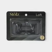 Крючки самоклеящиеся St&ouml;lz &laquo;Классика&raquo;, 2 шт., квадрат, 4.4&times;4.4&times;3 см, чёрные