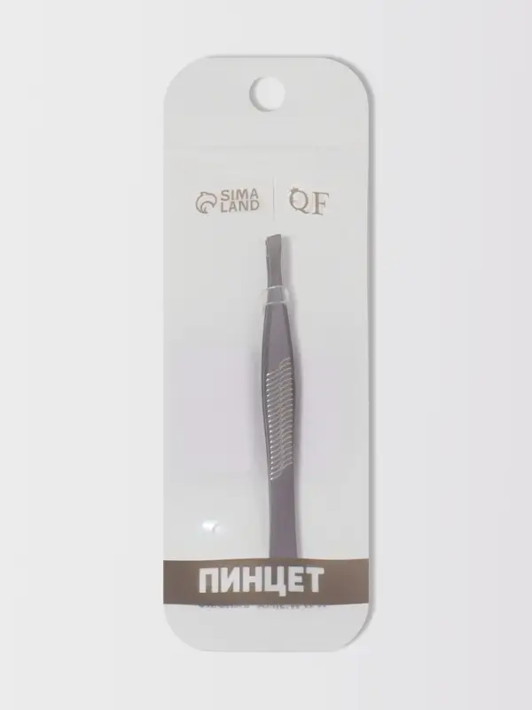 Пинцет для бровей, со скошенным краем, узкий, 9 см