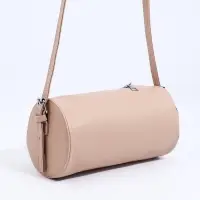 Сумка женская кросс-боди на молнии, 22&times;11.5&times;11.5 см, однотонная, бежевая