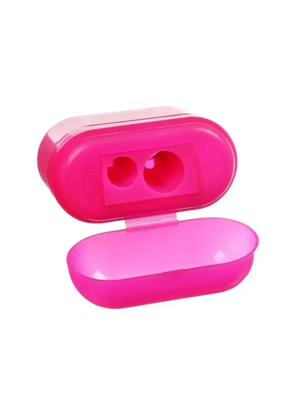 Точилка ErichKrause Case Duo Neon, 2 отверстия, с контейнером, МИКС