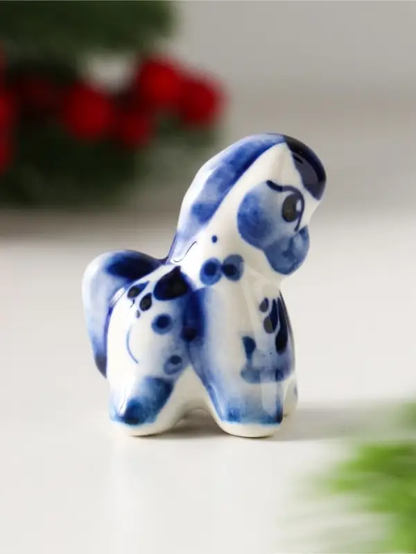 Сувенир Лошадка Кроха, 4х4х2,5 см, гжель Сувенир Лошадка Кроха, 4х4х2,5 см, гжель