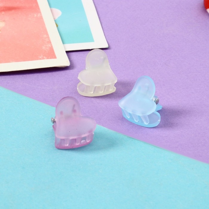 Краб для волос  Краб для волос "Соня" (набор 10 шт) сердце, 1,5 см, микс