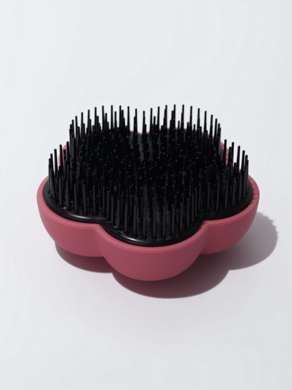 Расчёска массажная «Цветок», 8.5×4 см, розовая