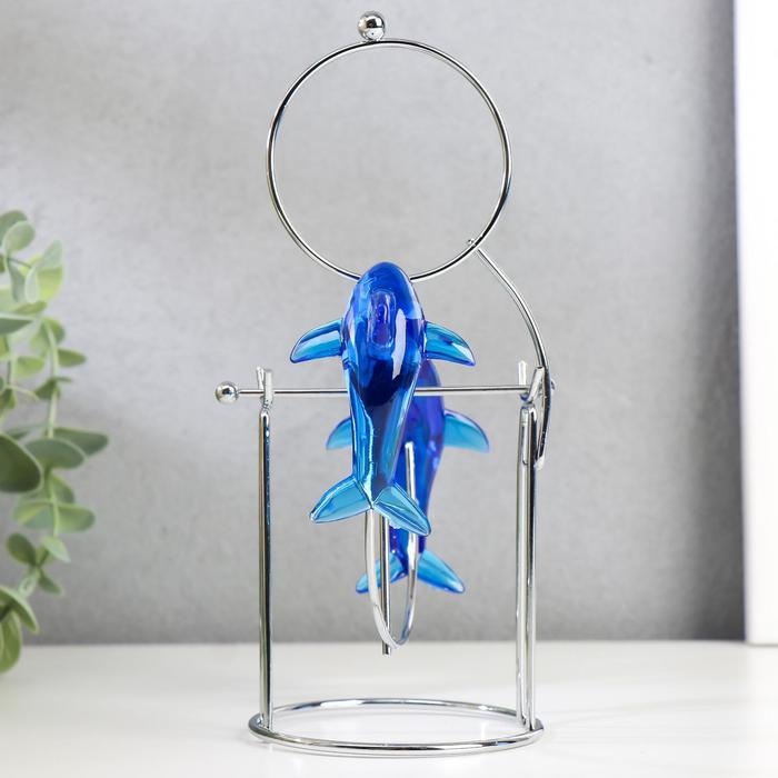 Маятник Маятник "Дельфины" друг напротив друга с кольцом 16 х 9,5 х 18 см