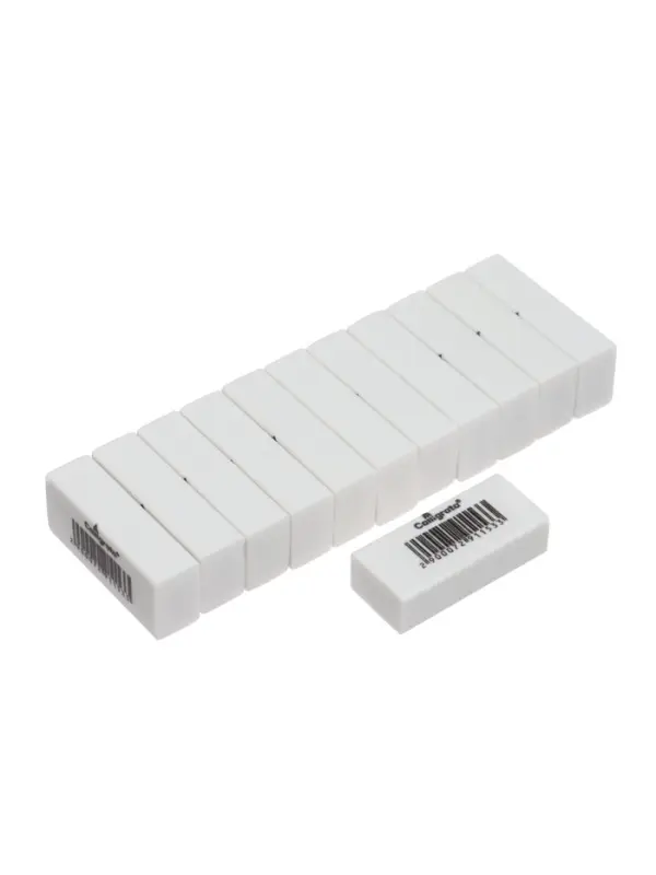 Набор ластиков 12 штук, прямоугольные, белые, синтетические, 31&times;13&times;9 мм