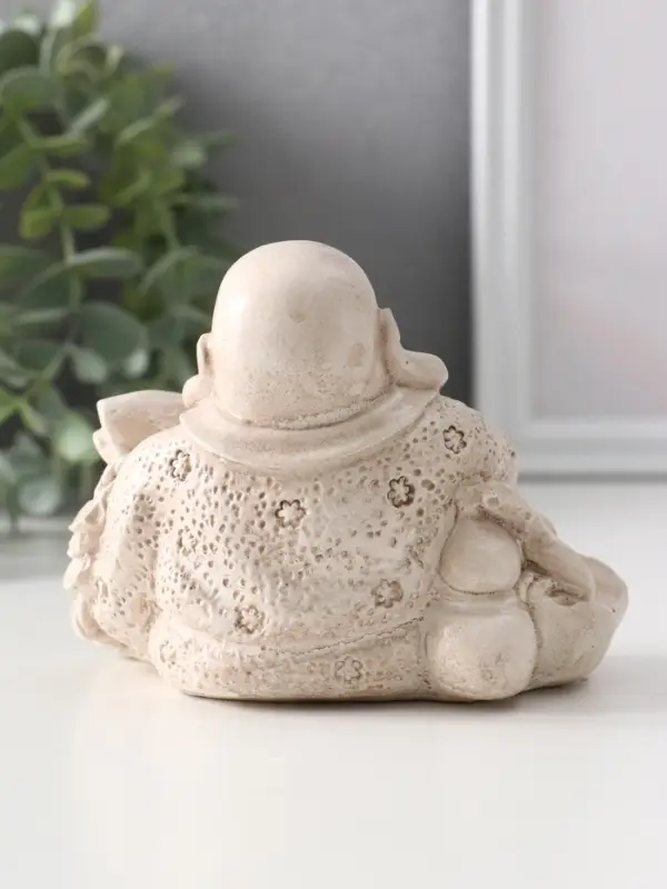 Фигура «Хотей с рыбой», 8.5×11×9 см, слоновая кость