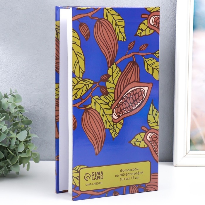 Фотоальбом на 300 фото 10х15 см Фотоальбом на 300 фото 10х15 см "Какао на синем" крафт 33,5х17,5х5 см