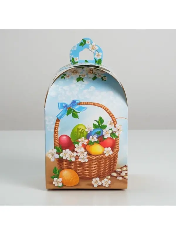 Коробка кондитерская складная, упаковка на Пасху &laquo;Вкусный Кулич&raquo;, 16.5&times;14.5&times;21 см