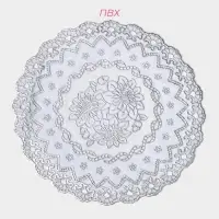 Набор салфеток ажурных Доляна «Астры», 30×30 см, 4 шт., ПВХ, серебристые Набор салфеток ажурных Доляна «Астры», 30×30 см, 4 шт., ПВХ, серебристые