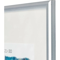 Рамка А4 пластиковая PS 516 серебро матовое