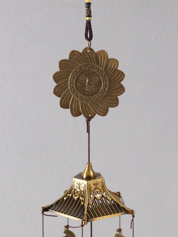 Музыка ветра металл от сглаза "Солнышко" 5 колокольчиков h=60см