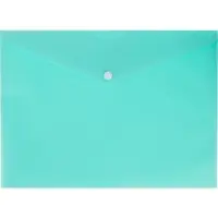 Папка-конверт на кнопке А4, 180 мкм, Calligrata Pastel, полупрозрачная, светло-мятный