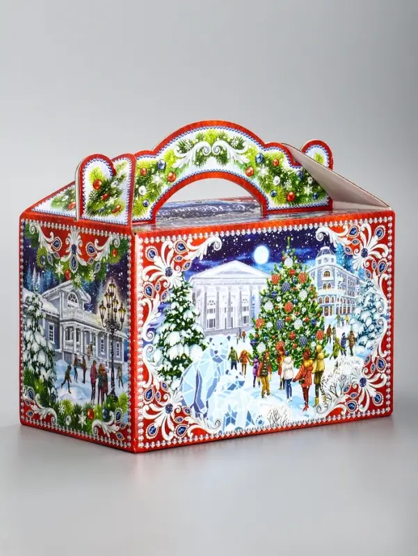 Подарочная новогодняя коробка &laquo;На Катке&raquo; 20&times;12&times;19 см