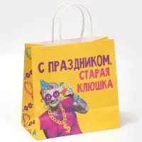 Пакет подарочный &laquo;Старая клюшка&raquo;, 22&times;22&times;11 см