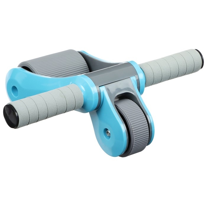 Ролик для пресса ONLYTOP, 33х24х24 см, с ковриком, цвет серый/голубой Ролик для пресса ONLYTOP, 33х24х24 см, с ковриком, цвет серый/голубой