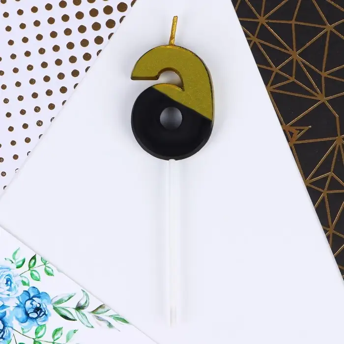 Свеча для торта, цифра «6», 11,5 х 2,3 см Свеча для торта, цифра «6», 11,5 х 2,3 см