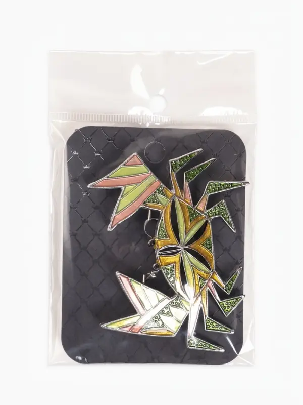 Брошь &laquo;Крабик&raquo; травяной, цветная в серебре