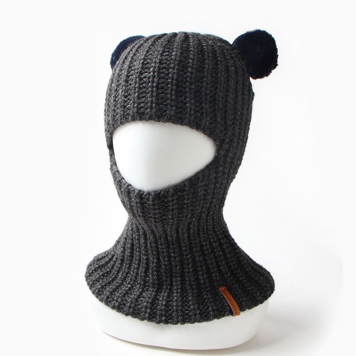 Шапка-шлем детский, цвет графит, размер 50-52 Шапка-шлем детский, цвет графит, размер 50-52