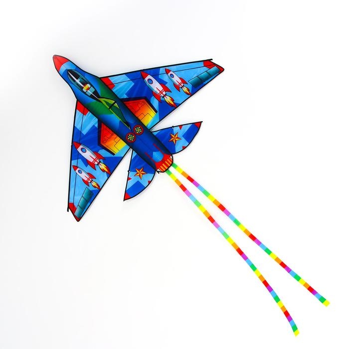 Воздушный змей «Истребитель», с леской, цвета МИКС Воздушный змей «Истребитель», с леской, цвета МИКС