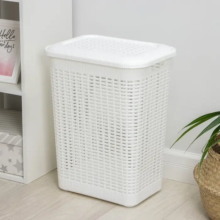 Корзина бельевая, 50 л, 42&times;31&times;56 см, с крышкой, МИКС