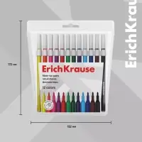 Фломастеры 12 цветов ErichKrause light, в футляре с европодвесом