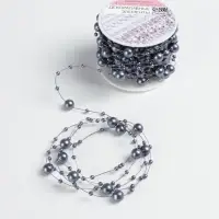 Жемчуг на леске, 3/8 мм, 9&plusmn;0.5 м, серый