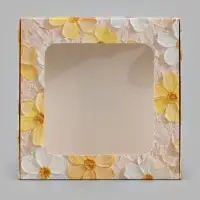 Коробка подарочная самосборная с окном &laquo;Цветы&raquo;, 13&times;13&times;3 см