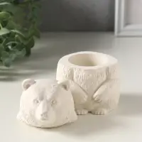 Шкатулка с крышкой для украшений &laquo;Медведь&raquo;, 11&times;7 см, гипс