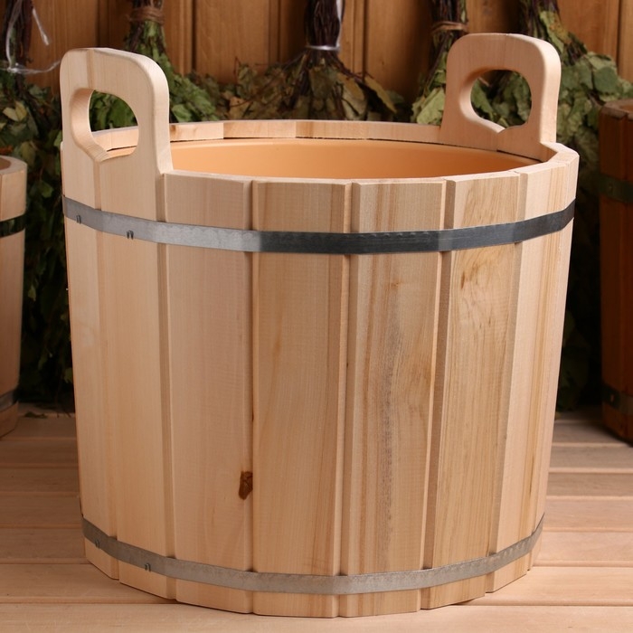 Запарник из липы, 20л, пластиковая вставка,   Запарник из липы, 20л, пластиковая вставка,  "Добропаровъ"