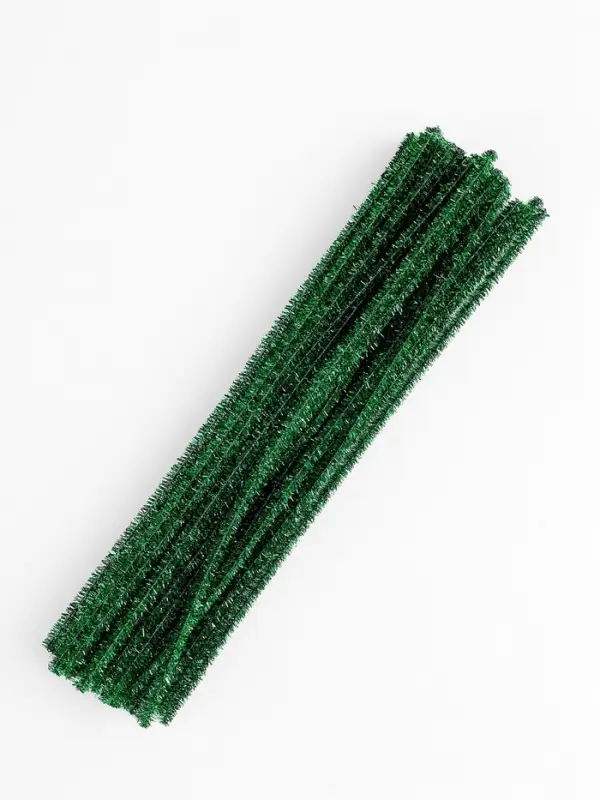 Синельная проволока &laquo;Блеск&raquo;, набор 50 шт., зелёная, 30 см