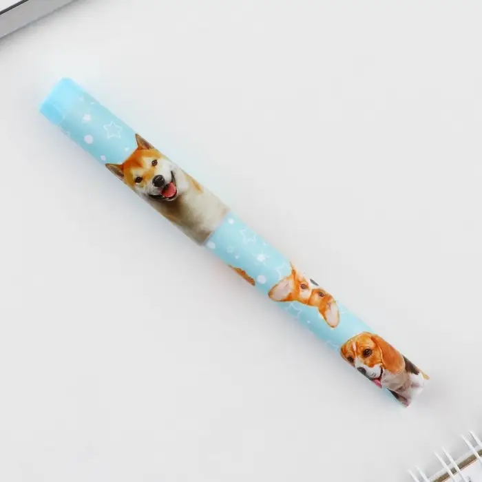 Ручка шариковая, синяя паста 0.7 мм с колпачком пластик «Пёсики» Ручка шариковая, синяя паста 0.7 мм с колпачком пластик «Пёсики»