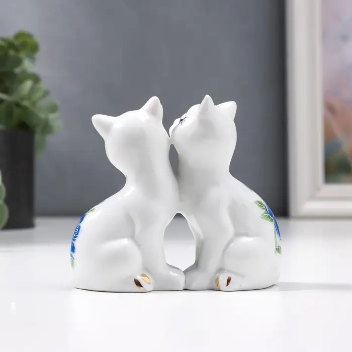 Фигурка керамика &laquo;2 котёнка в цветочек&raquo;, 7&times;8 см