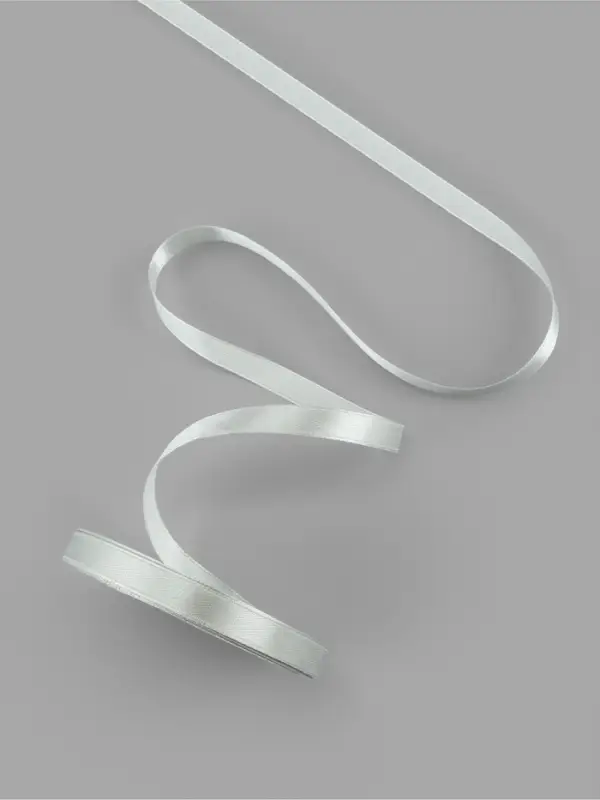 Лента атласная, 10 мм, 23±1 м, цвет серебряный №176 Лента атласная, 10 мм, 23±1 м, цвет серебряный №176