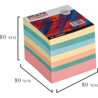 Блок для записей запасной 8х8х8, 5 цветов 80 г