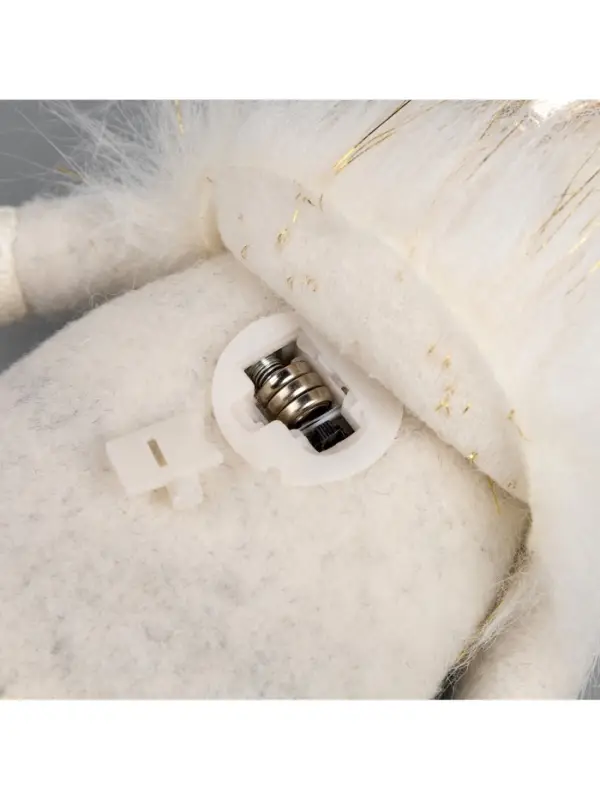 Светодиодная фигура &laquo;Гном белый&raquo; 20&times;24&times;10 см, текстиль, от батареек AG10&times;3, свечение тёплое белое