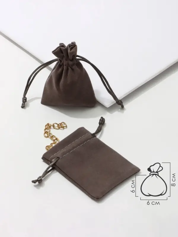 Набор мешочков бархатных 50 шт. &laquo;Классика&raquo;, 6&times;8 см (+ - 1 см) цвет серый (4621398)