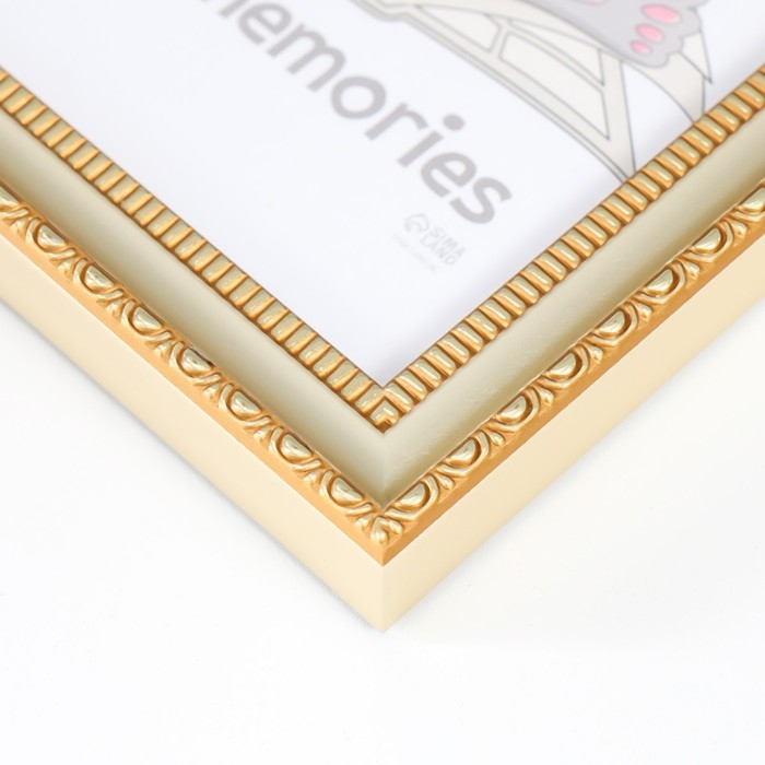 Фоторамка пластик "Кружево" 10х15 см, золото