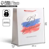 Пакет подарочный ламинированный, упаковка, &laquo;С 23 февраля&raquo;, ML 23&times;27&times;11.5 см