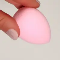 Спонж для макияжа &laquo;Капля&raquo;, 6&times;8 см, с подставкой, розовый