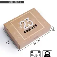 Коробка кондитерская, упаковка, &laquo;С 23 февраля&raquo;, 20&times;15&times;5 см