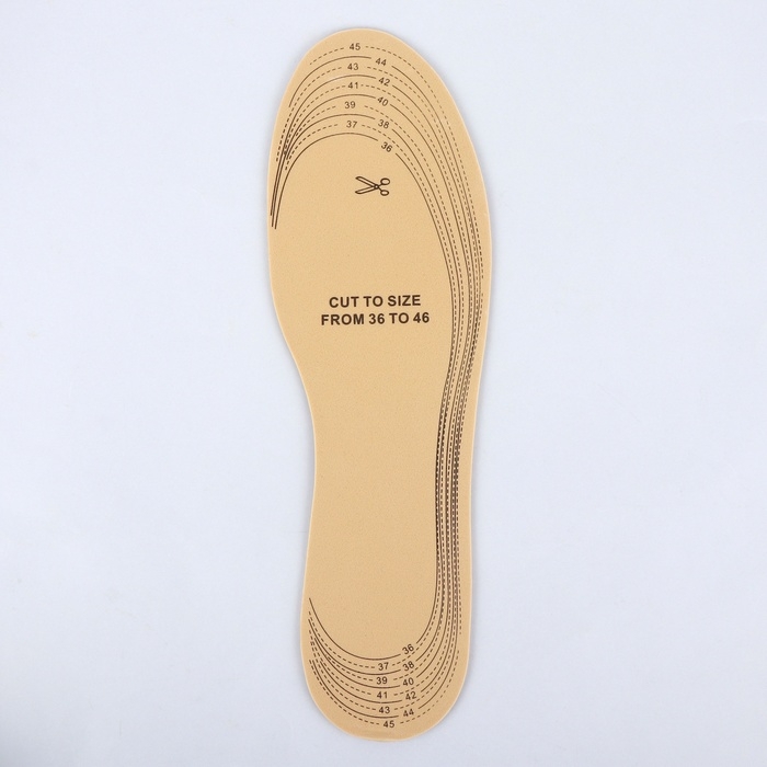 Стельки для обуви, универсальные, р-р RU до 46 (р-р Пр-ля до 46), 29 см, пара, цвет бежевый Стельки для обуви, универсальные, р-р RU до 46 (р-р Пр-ля до 46), 29 см, пара, цвет бежевый