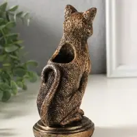 Подсвечник на 1 свечу &laquo;Кошка&raquo;, 17&times;10&times;8 см, под бронзу