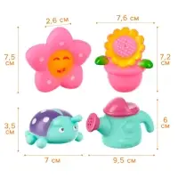 Резиновые игрушки для ванны Крошка Я &laquo;Мир насекомых&raquo;, в наборе 4 шт.