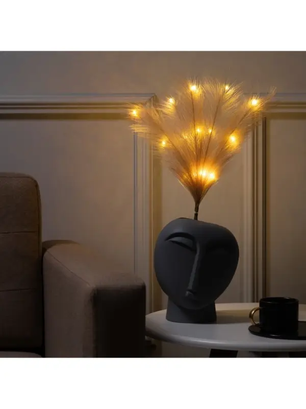 Ветка светодиодная бежевая, 56 см, 15 LED, батарейки ААх2 (не в комплекте), свечение теплое белое