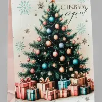 Пакет подарочный ламинированный &laquo;С Новым годом&raquo;, L 28&times;38&times;9 см