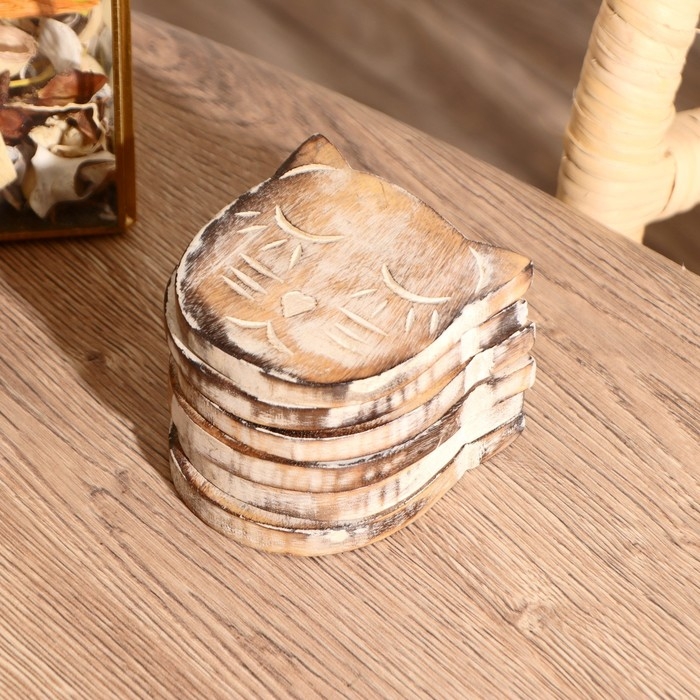 Подставка под горячее Подставка под горячее "Кошка" (набор 6 штук) 12*9*8.5 см