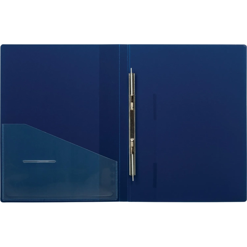 Скоросшиватель пластиковый с пруж.мех. вн.карман Attache А4 син 200л,0,7мм