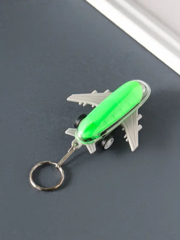 Брелок световой на кольце "Самолёт" мигает МИКС иннерционный 7х6х1,8 см