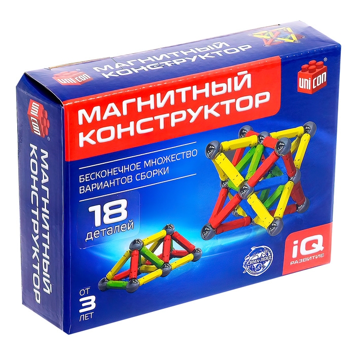 Магнитный конструктор, 18 деталей Магнитный конструктор, 18 деталей