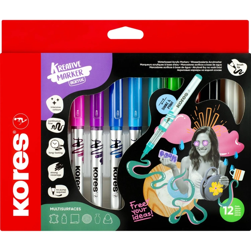 Набор маркеров Kreative Acrylic Marker liquid ink 12 цв, 25121